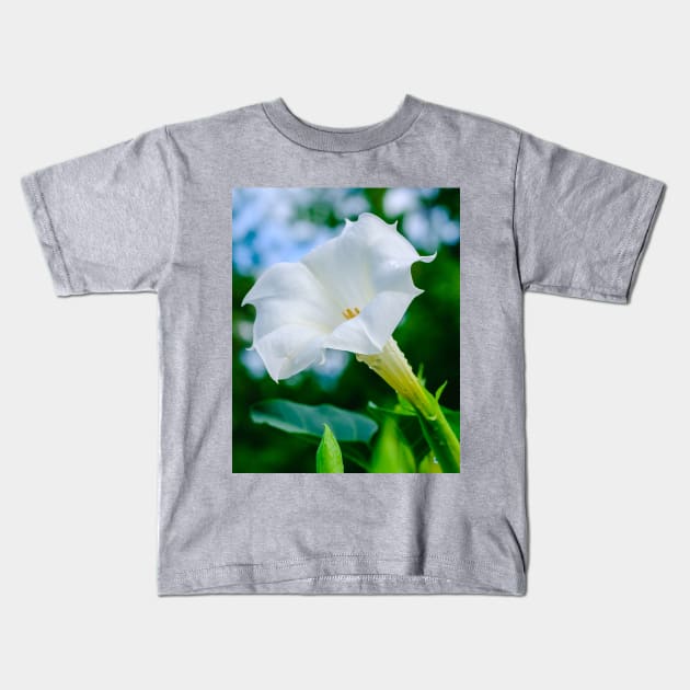 Datura Flower Photograph Kids T-Shirt by love-fi